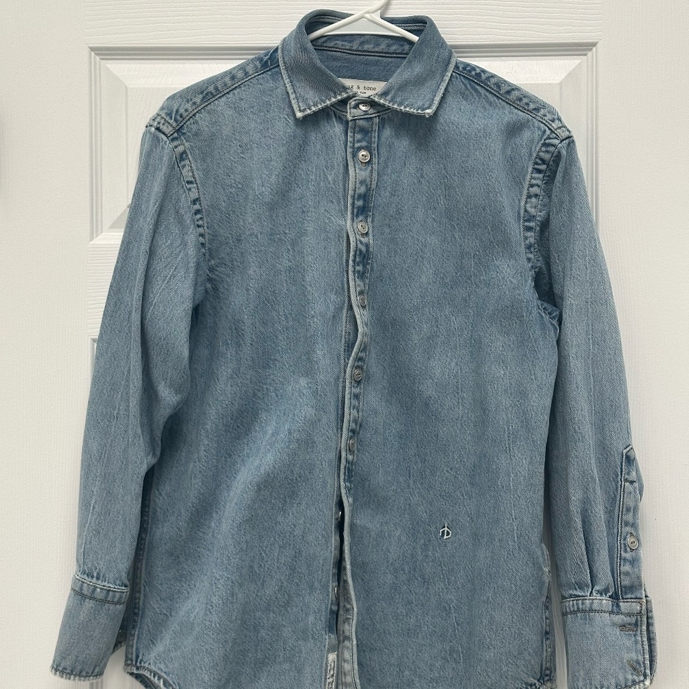 Rag & Bone Denim Long Sleeve Button Down Shirt